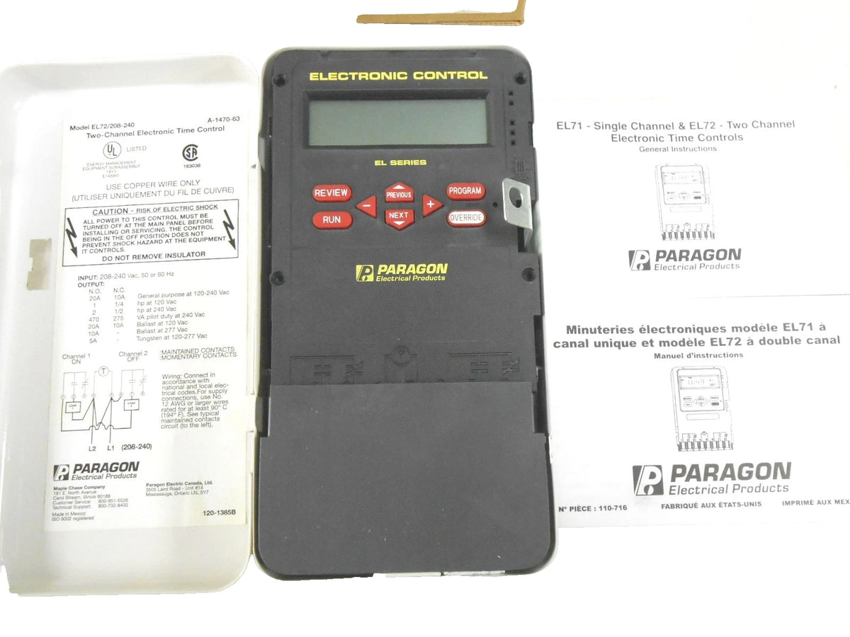 Programmable Electronic Timer Control EL72/208-240V for Paragon (365 Day)