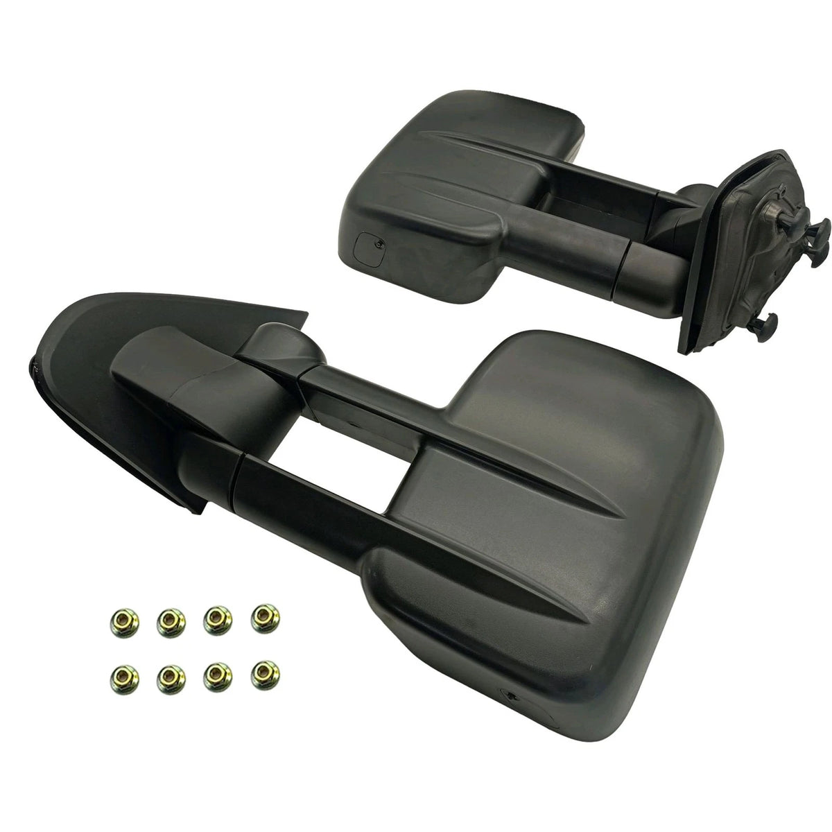 Pair Manual Towing Mirrors for Chevy Silverado Sierra 1500 2500HD 3500HD (2014–2018)