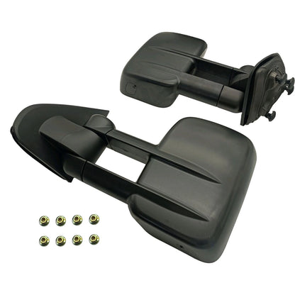 Pair Manual Towing Mirrors for Chevy Silverado Sierra 1500 2500HD 3500HD (2014–2018)