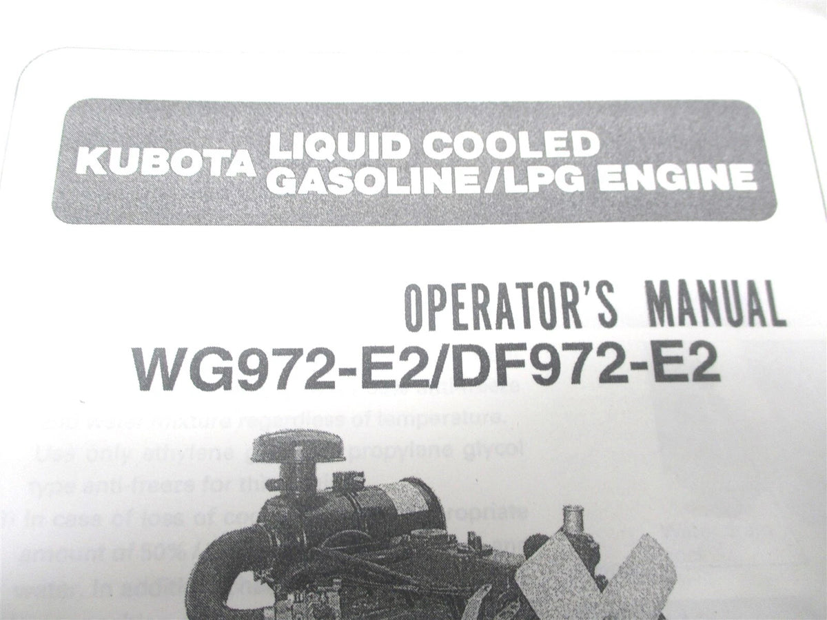 Instruction Manual for Kubota WG972-E2 & DF972-E2 (Genuine)