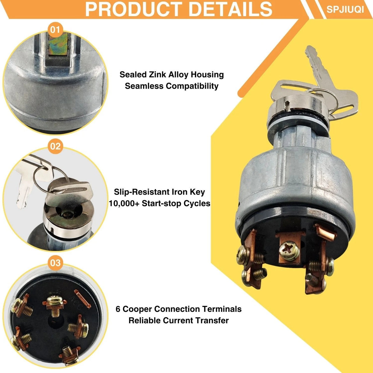Ignition Switch for Komatsu Skid Steer Loader CK20-1 CK25-1 CK30/35-1 08086-10000