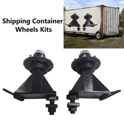 Set of 8 Steel Bolt-on Spindle Kit for Shipping Container Wheels (8000LB)
