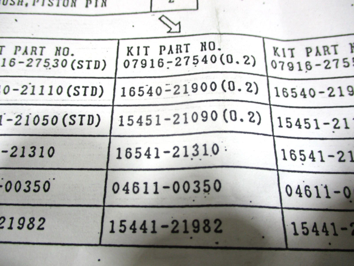 Piston and Ring Kit for Kubota V4302 (07916-27540) +0.2
