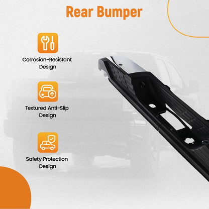 Rear Bumper Assembly Chrome Steel for GMC Sierra 2500 HD (2007–2010) 22792254