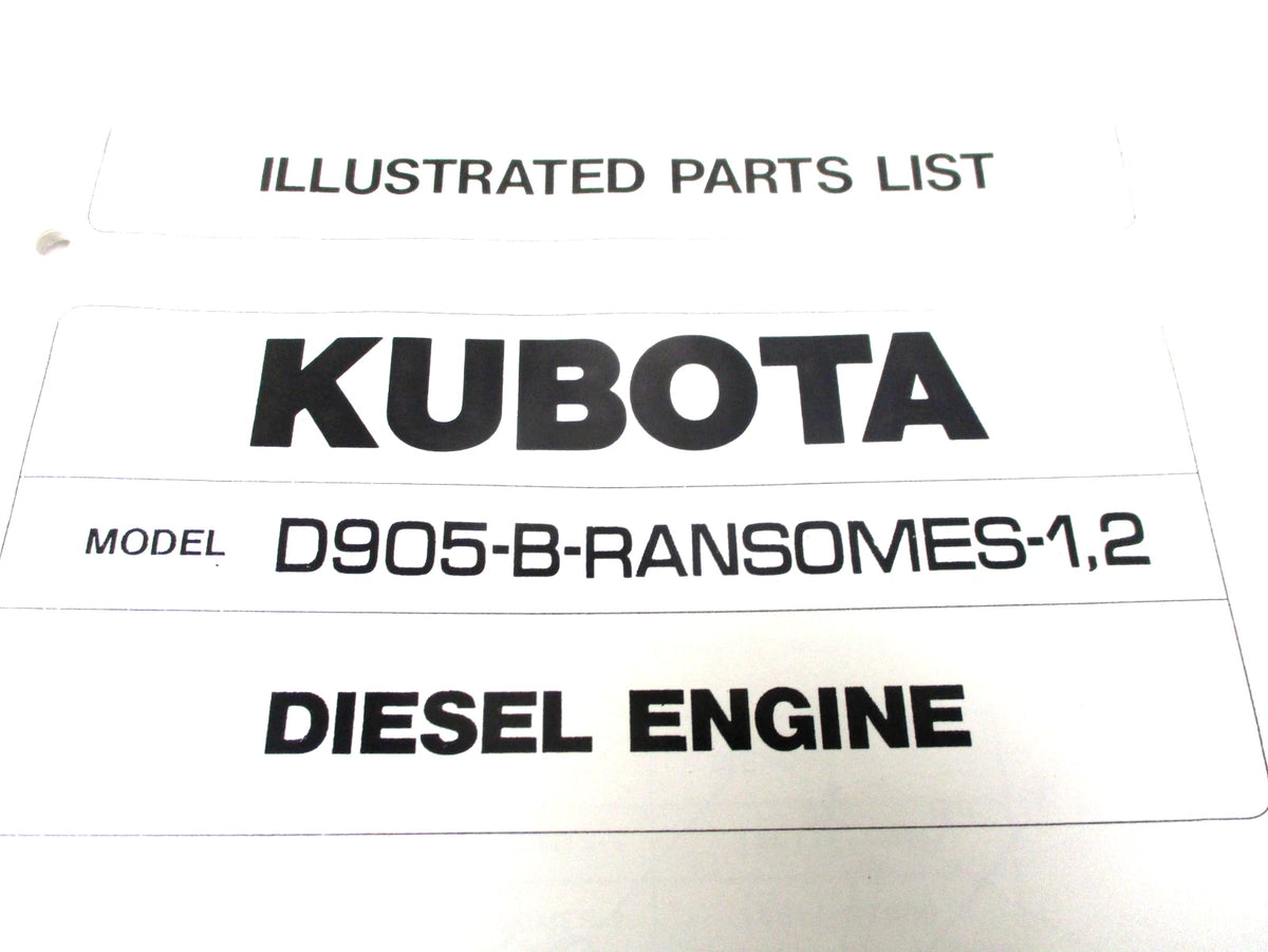 Illustrated Parts List for Kubota D905-B Ransomes Diesel Engine (1,2)