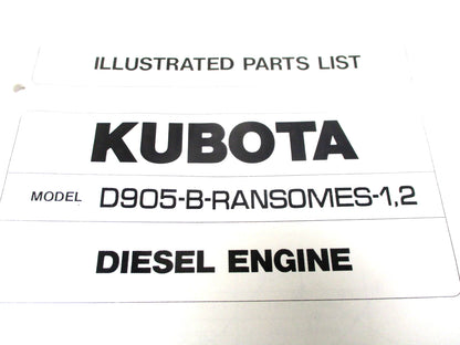 Illustrated Parts List for Kubota D905-B Ransomes Diesel Engine (1,2)