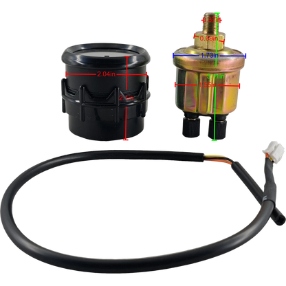 2" 52mm Oil Pressure Gauge Meter & Sensor Wiring Harness Bracket - 7 Color