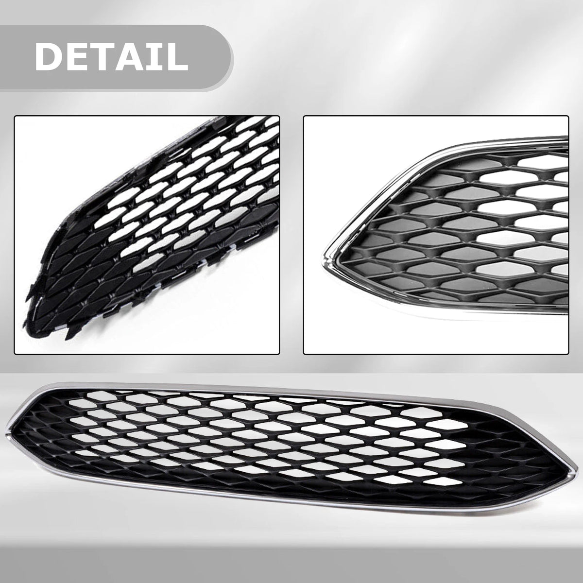 Upper Center Bumper Grille for Ford Focus (2015–2018) W/ Chrome Trim