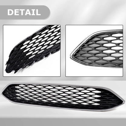Upper Center Bumper Grille for Ford Focus (2015–2018) W/ Chrome Trim