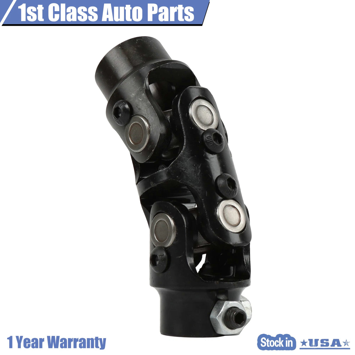 3/4" DD x 3/4" Round Black Coated Double Steering U Joint Coupler