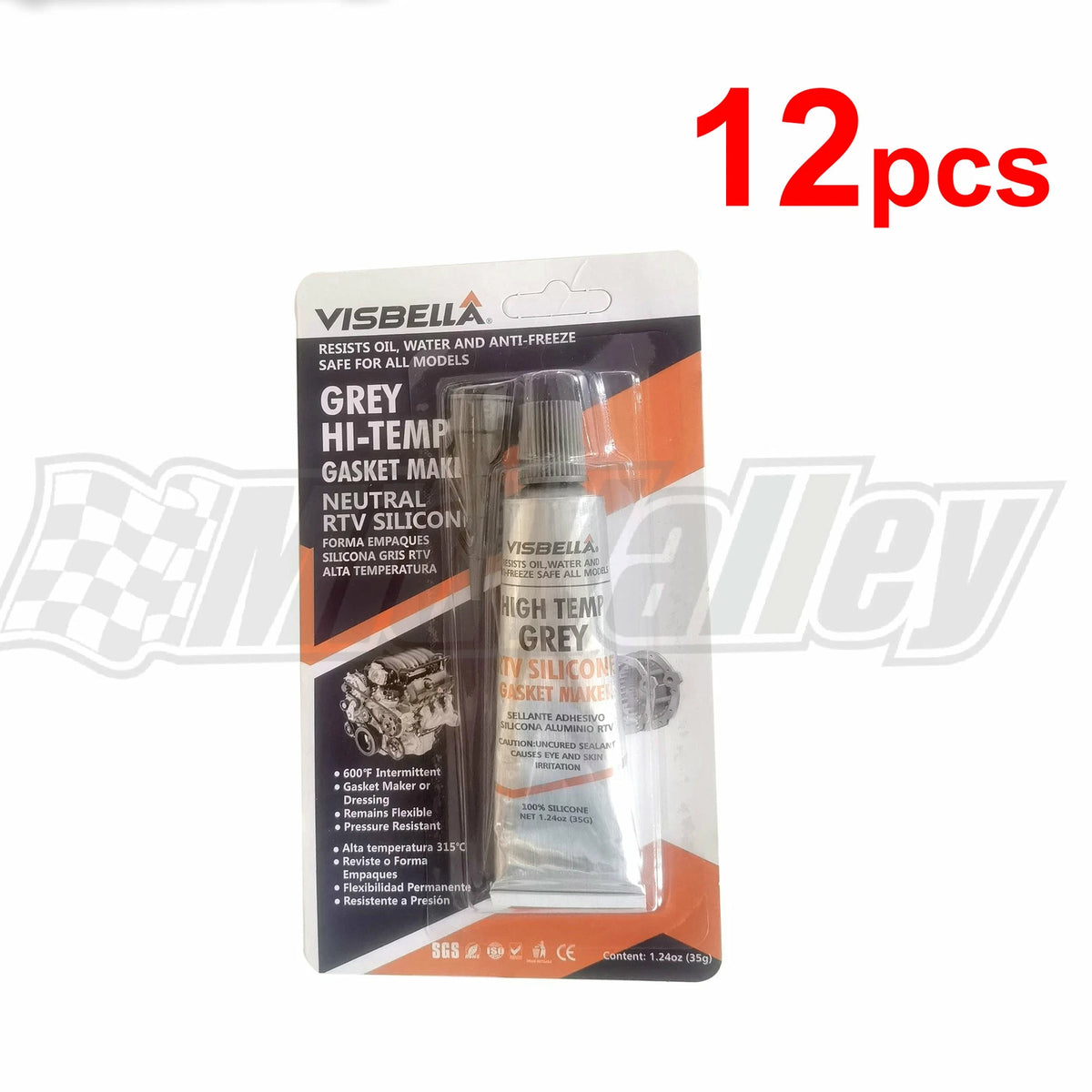 12pcs RTV Hi-Temp Gasket Silicone Maker (32g) - Oil, Water, Anti-Freeze Resistant