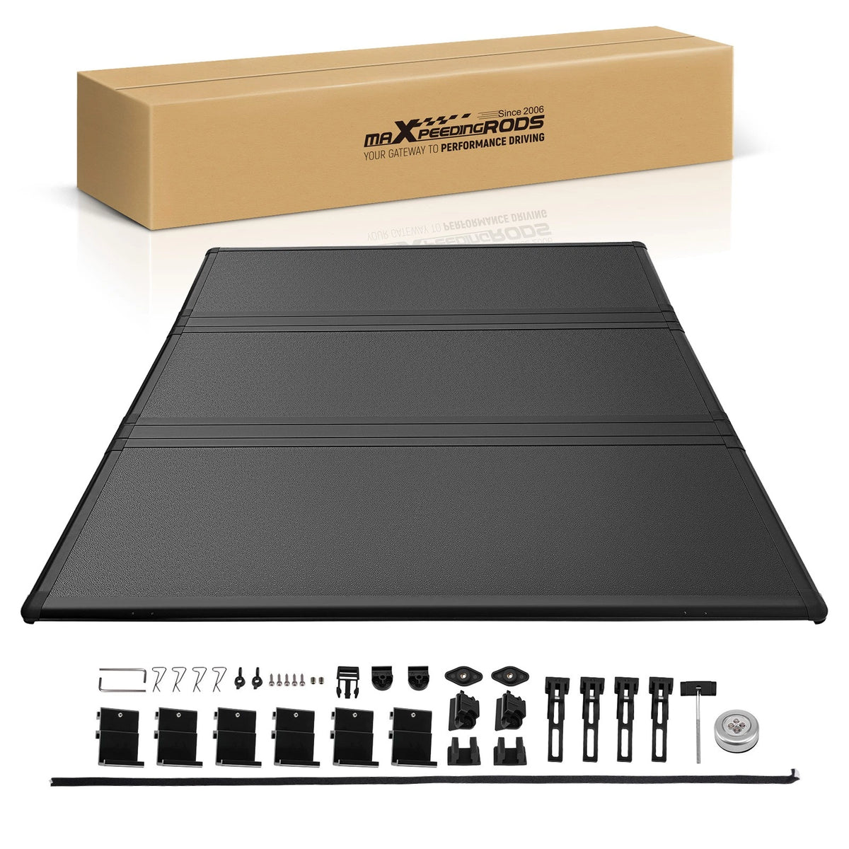 3-Fold Hard Tonneau Cover for Nissan Frontier (2005–2026) FRP Black