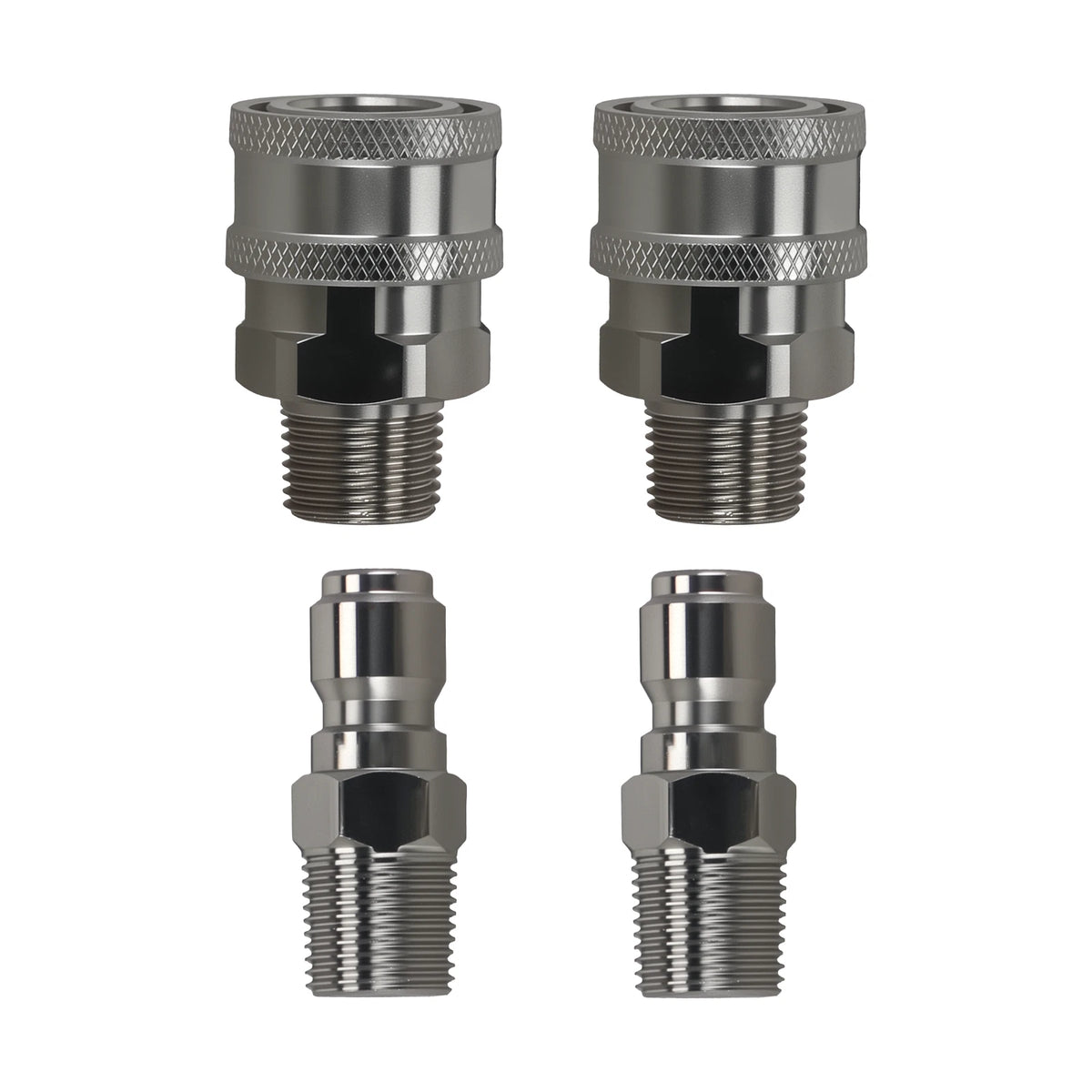 Set of 4 3/8" NPT Pressure Washer Quick Connector Adapters for Hose Pump Wand