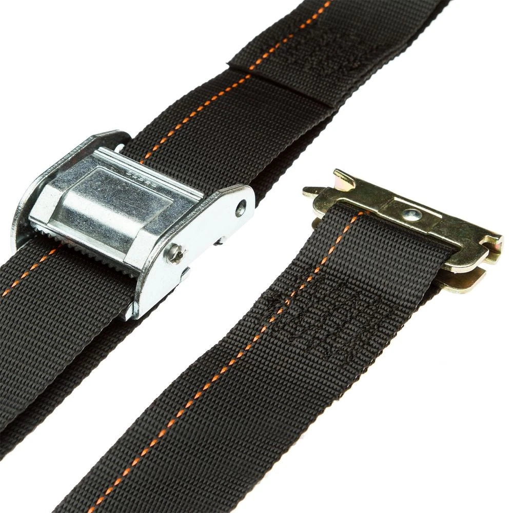 2-Pack 2" x 12' Cam Buckle Cargo Tie-Down Straps E-Fittings