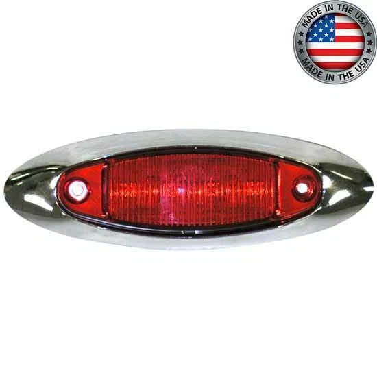 Red LED Side Marker Light with Chrome Bezel for Peterson V178XR