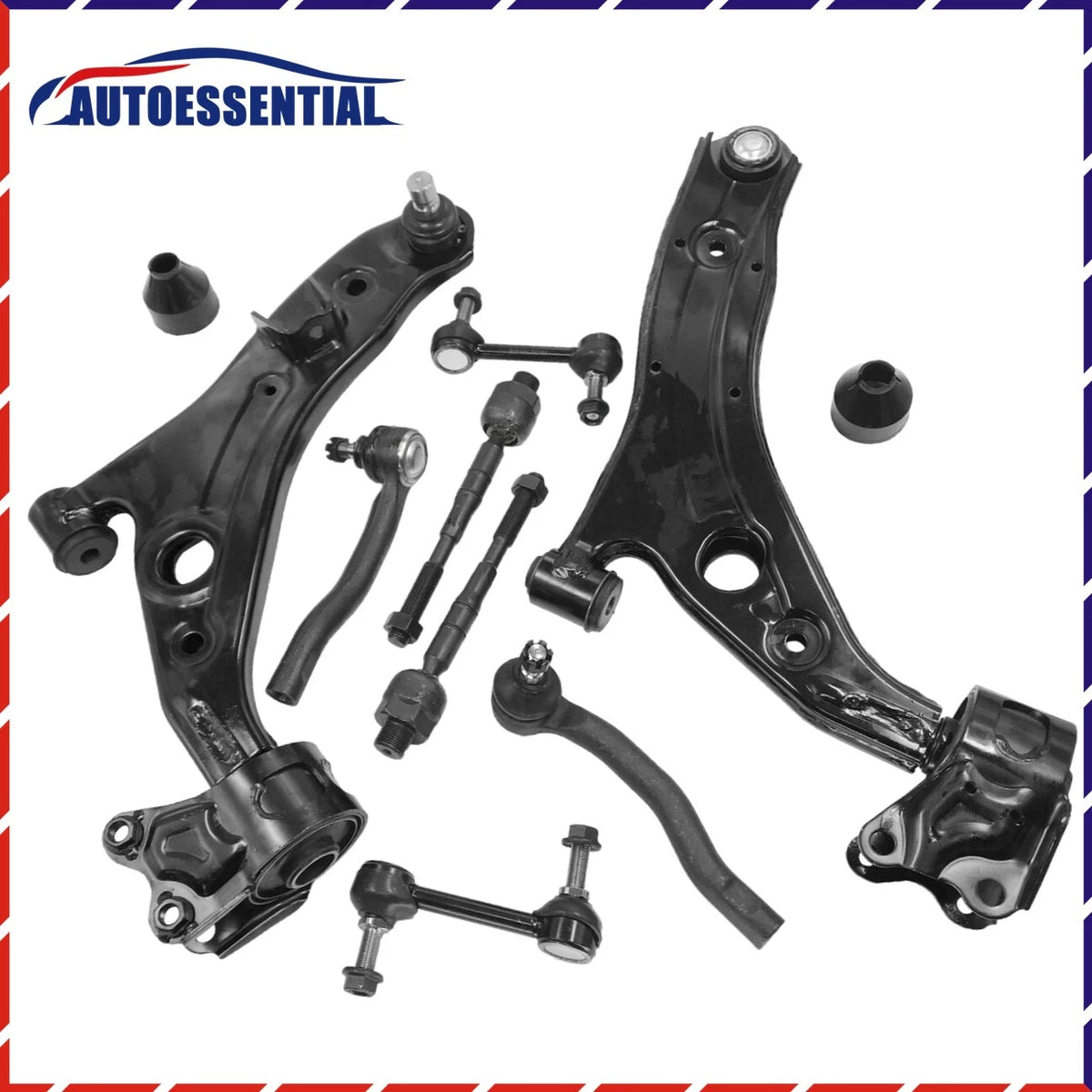 8PC Front Lower Control Arm Ball Joint Sway Bar for Ford Edge MKX (2007–2014)