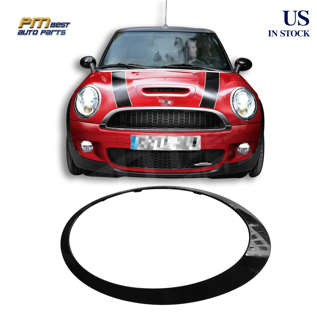 Front Right Headlight Trim Ring for Mini Cooper (2007–2015) - Glossy Black