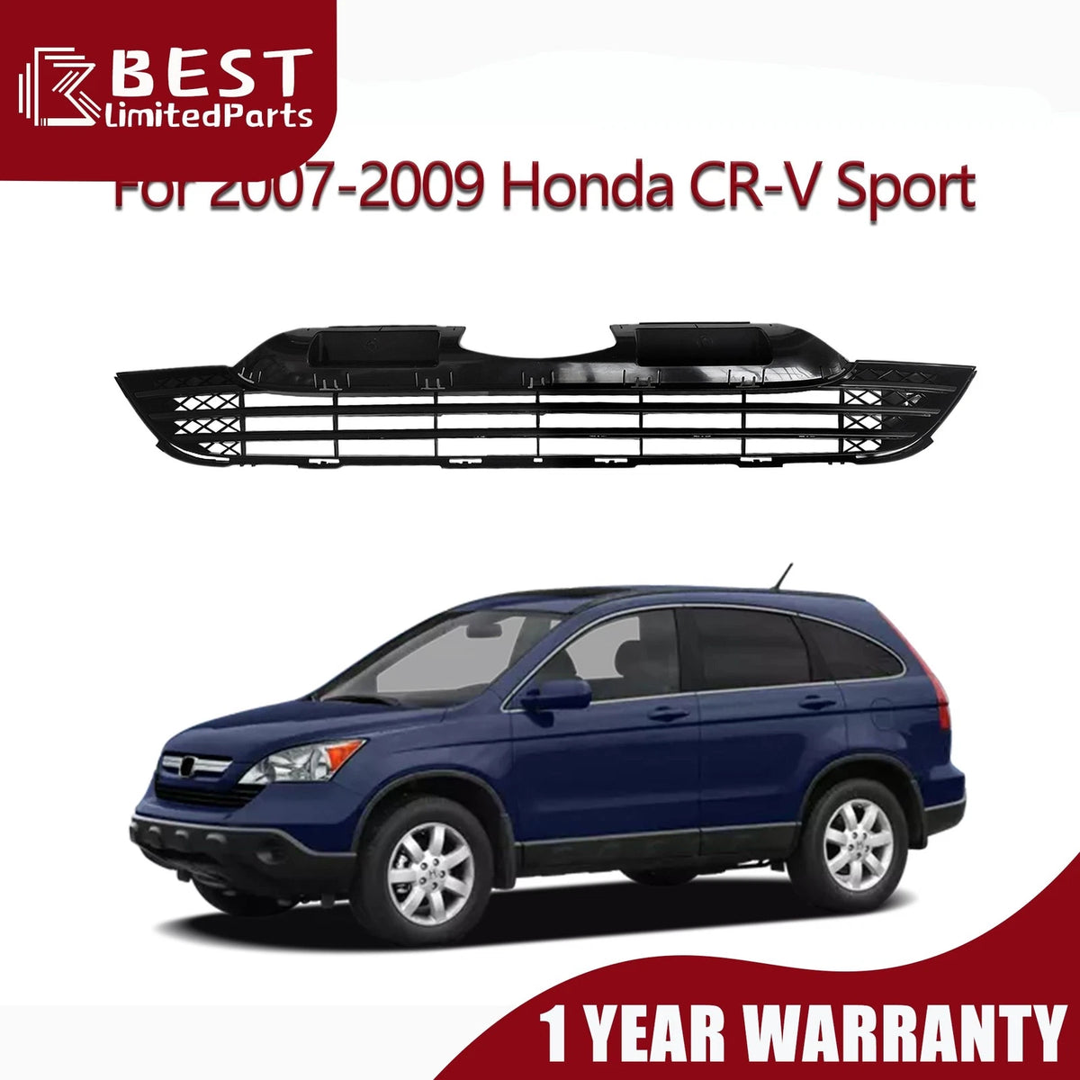Front Bumper Lower Mesh Grill for Honda CR-V (2007–2009)