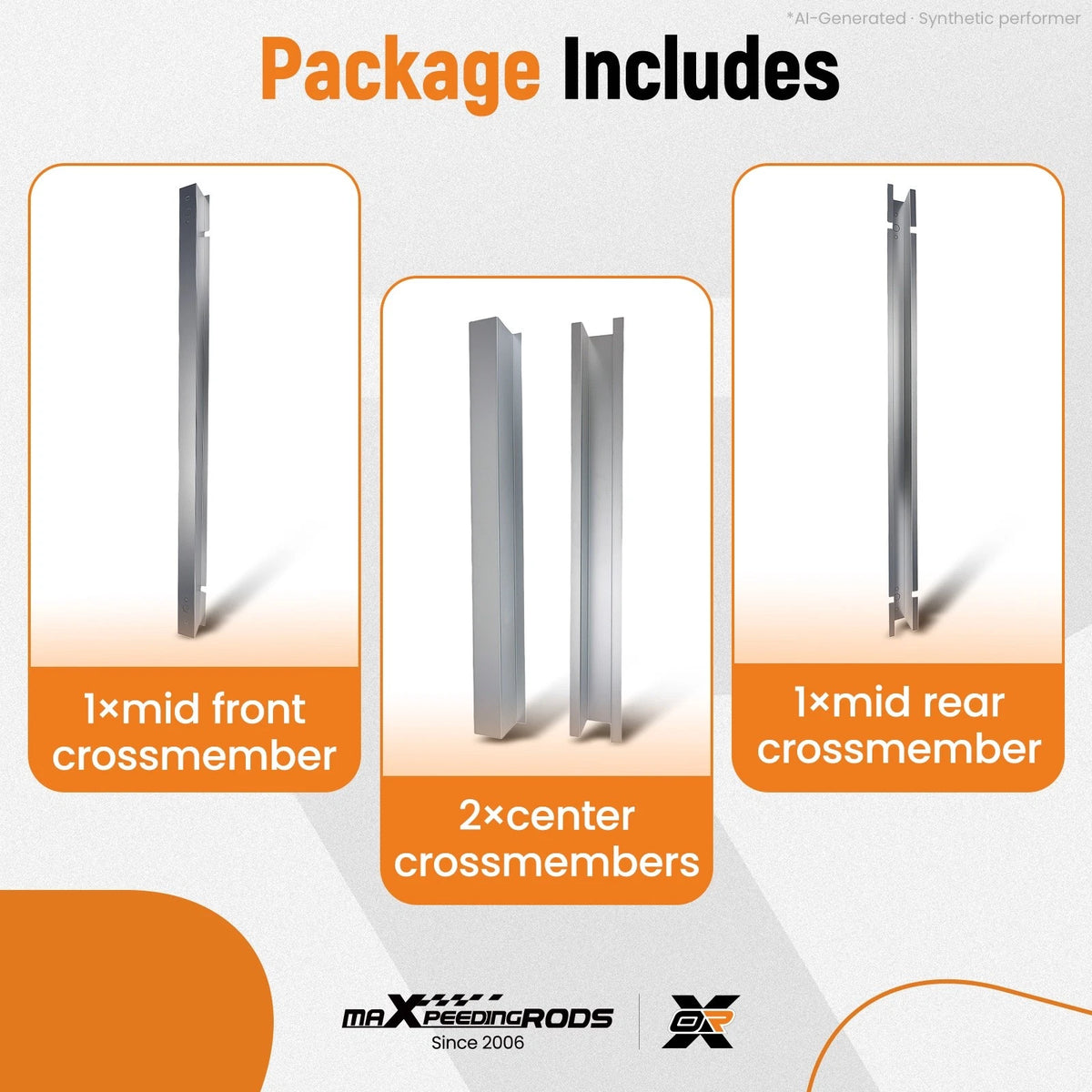 Bed Floor Support Crossmember Rails for Ford F-Series Pickup