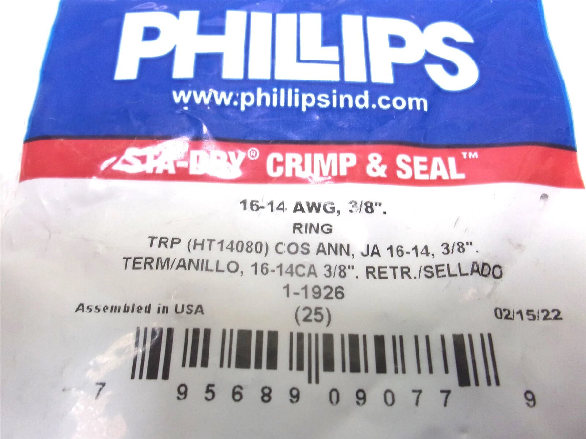 25X Heat Shrink Ring Terminal for Phillips 16-14 Gauge 1/4" Stud
