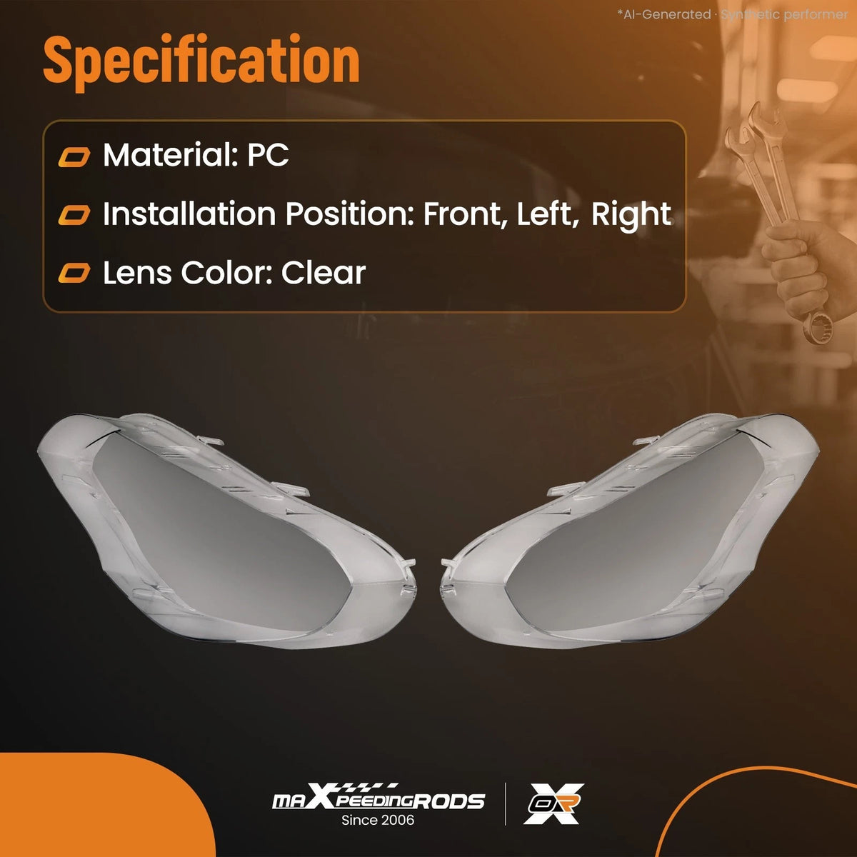 Headlamp Cover Lens Pair for BMW X5 (2007–2013) 63117288996 Clear