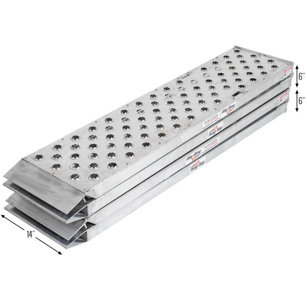 2X Aluminum 8' Arched Folding UTV Ramps for UTV (MF2-9614-EZ-UTV)
