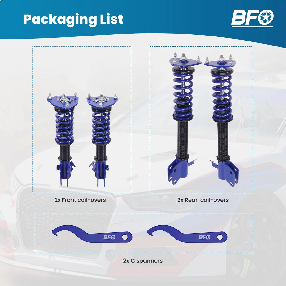 Adjustable Height Lowering Coilovers for Subaru Impreza WRX (2002–2007)