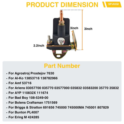3-Pole Relay Solenoid for MTD John Deere (725-0530, 725-0771, AM103290, AM105171)