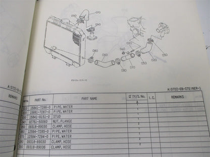 Illustrated Parts List Manual for Kubota D722-EB-Steiner-1 Engines (97898-05680)