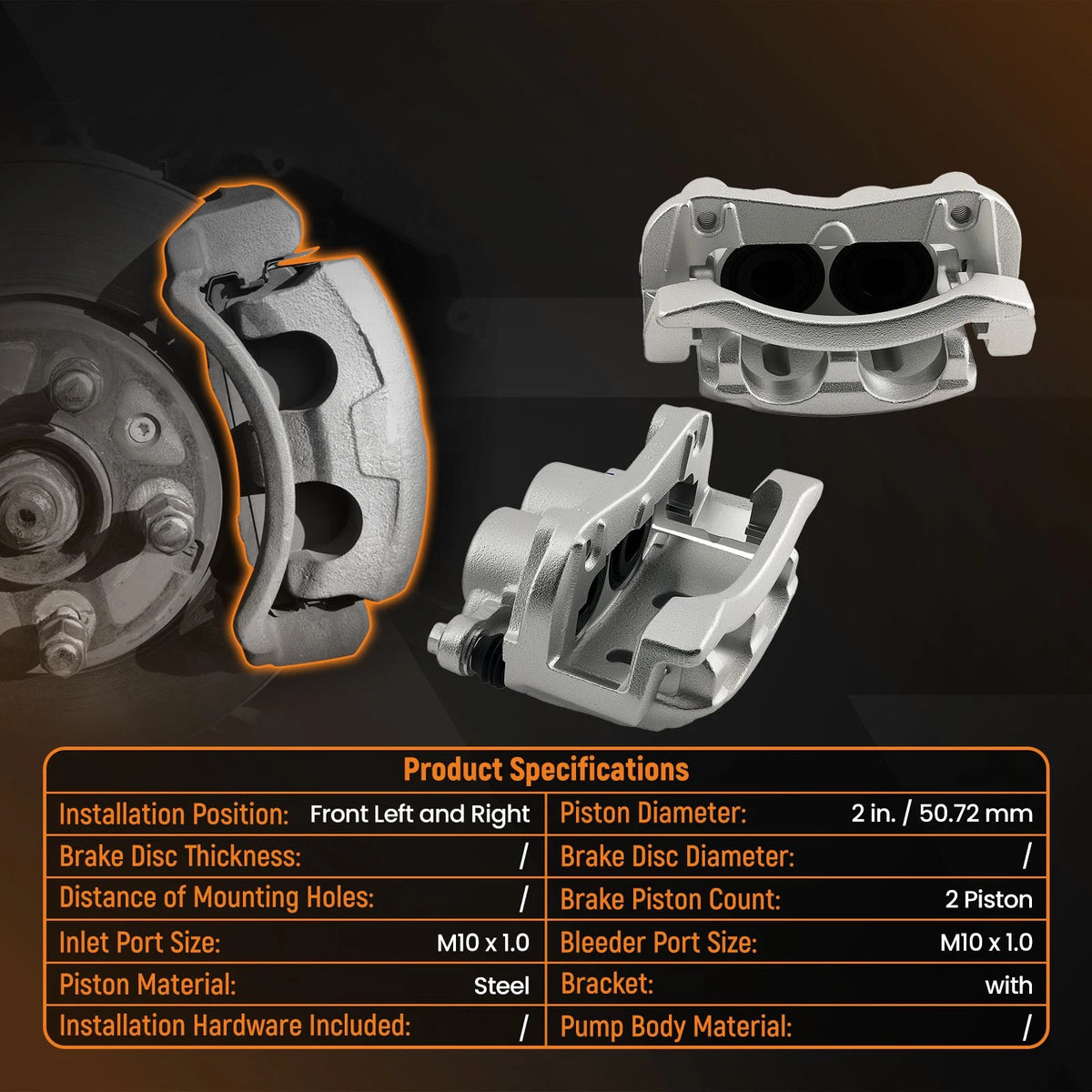 Set of 2 Front Left & Right Brake Calipers for INFINITI QX56 (2007–2013) QX80 (2014–2023) 19-B3339