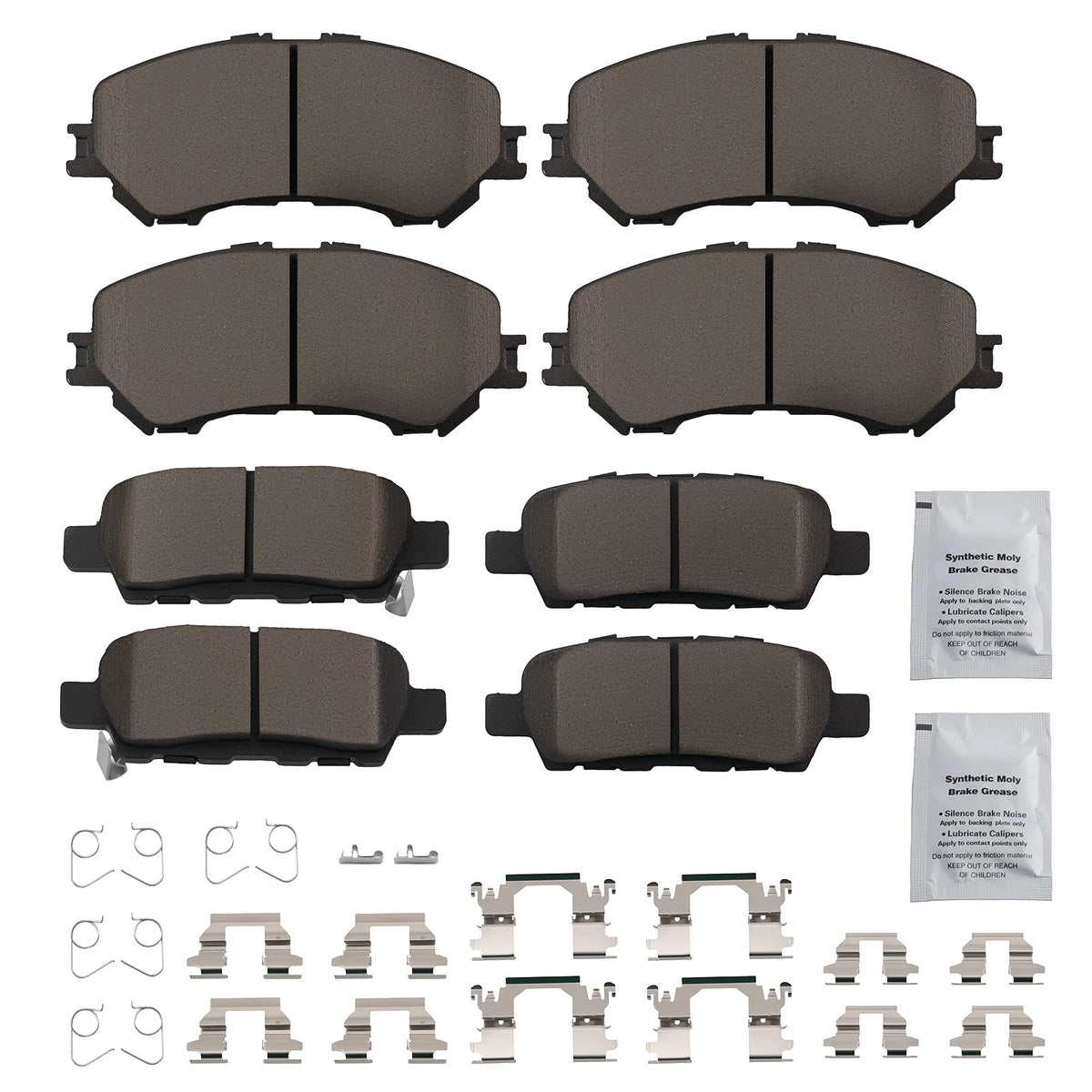 Set of 4 Front Rear Ceramic Brake Pads for Nissan Qashqai Rogue (2014–2019)
