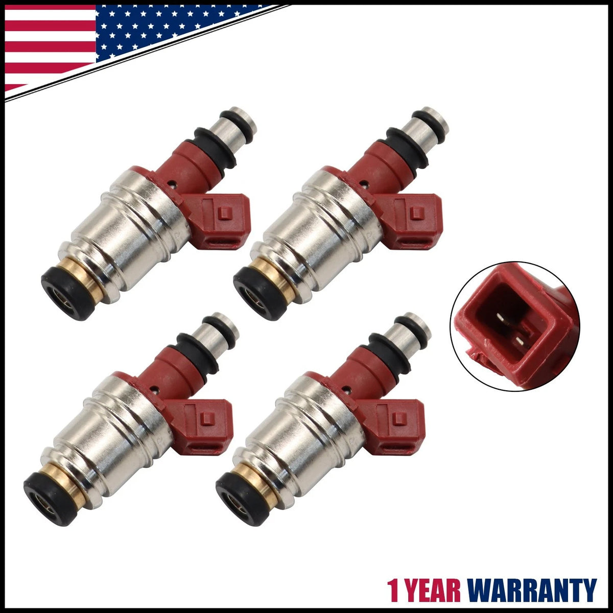Set of 4 Fuel Injectors JS21-1 16600-86G00 for Nissan Pickup D21 (1990–1995)
