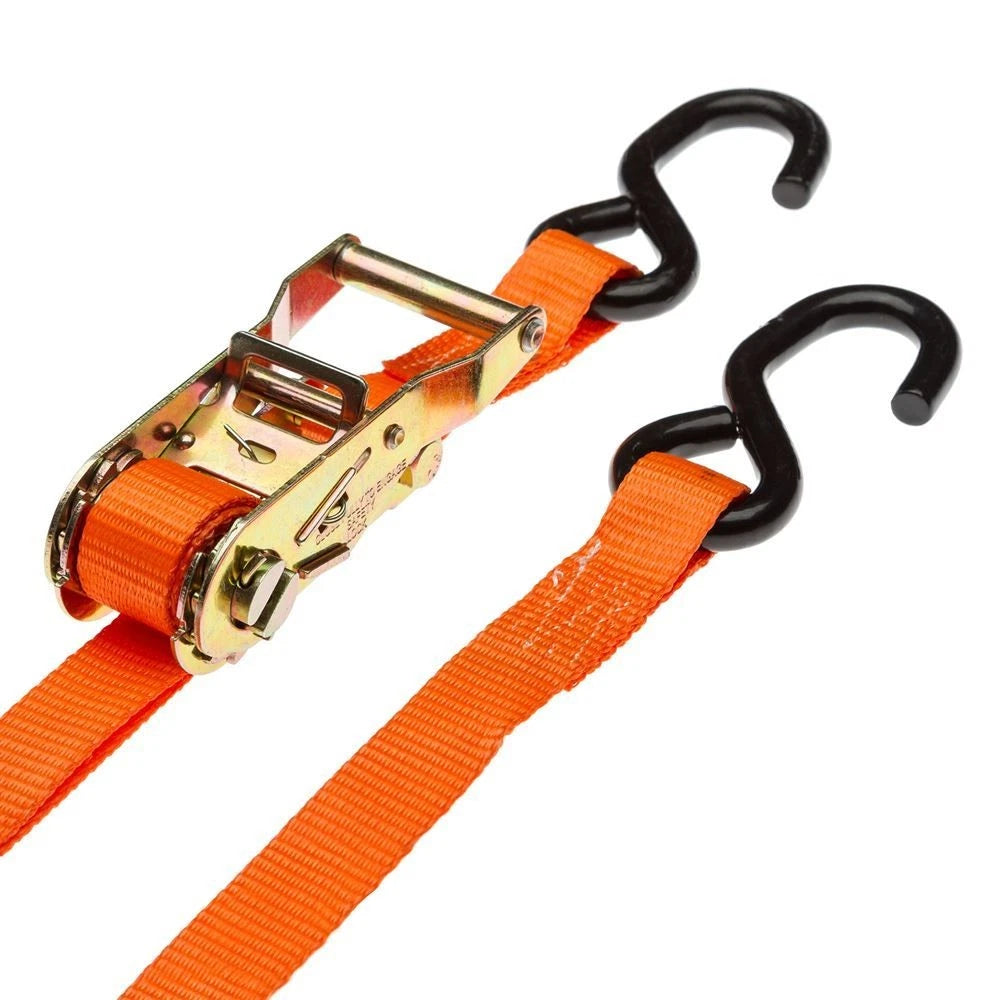 8-Pack 1" x 6' Ratchet Straps with S-Hooks