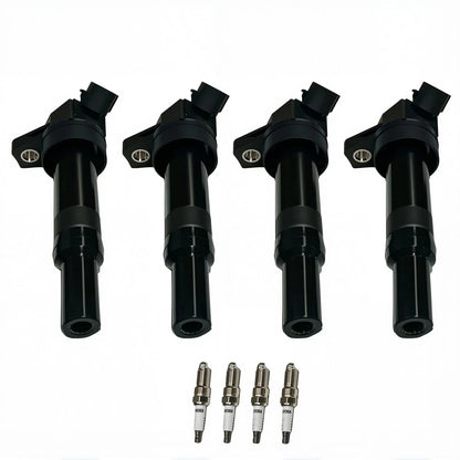 Set of 4 Ignition Coils & Spark Plugs for Hyundai Elantra GT, Kia Soul 2.0L 22058