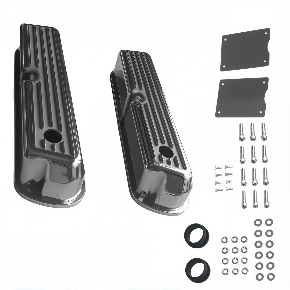 Tall Polished Aluminum Valve Covers for Ford Small Block 289 302 351W (1962–1985)