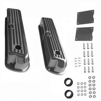 Tall Polished Aluminum Valve Covers for Ford Small Block 289 302 351W (1962–1985)