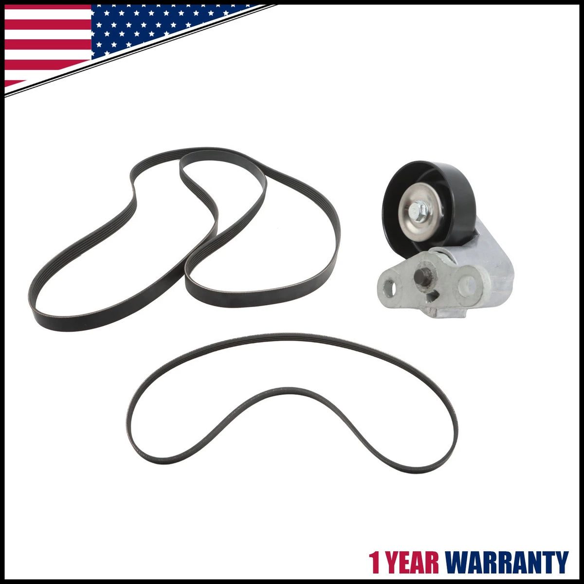 A/C Serpentine Tensioner & Drive Belt for Chevy Silverado GMC Savana (1990–1999)