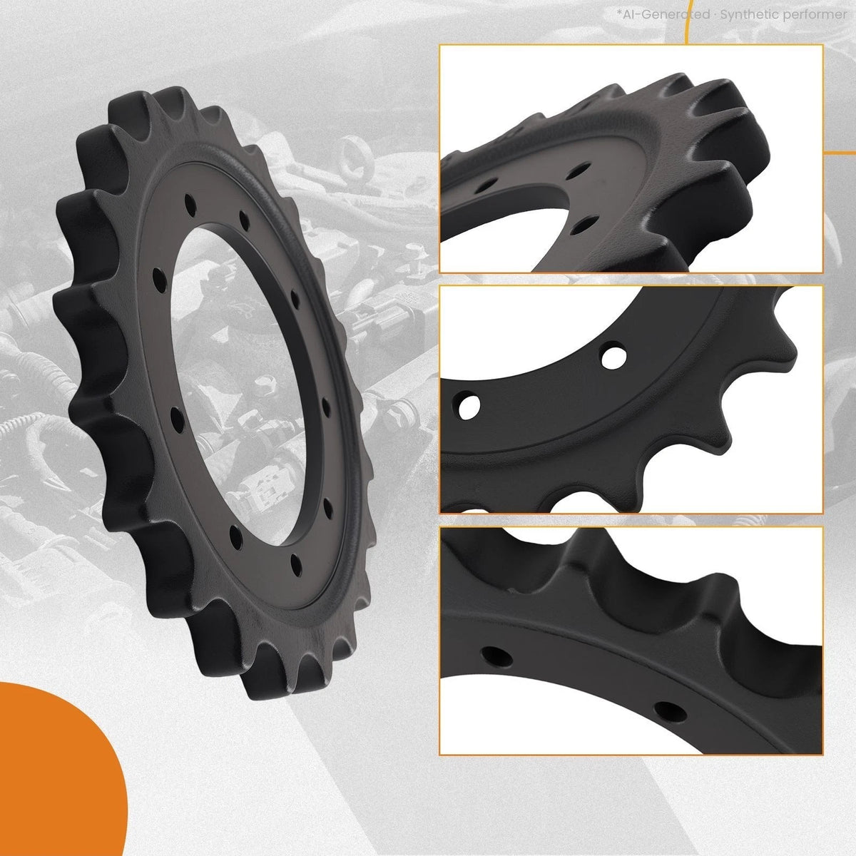2Pcs Drive Sprocket for Kubota/Hitachi Excavator (21 Teeth, Steel, 2039666)