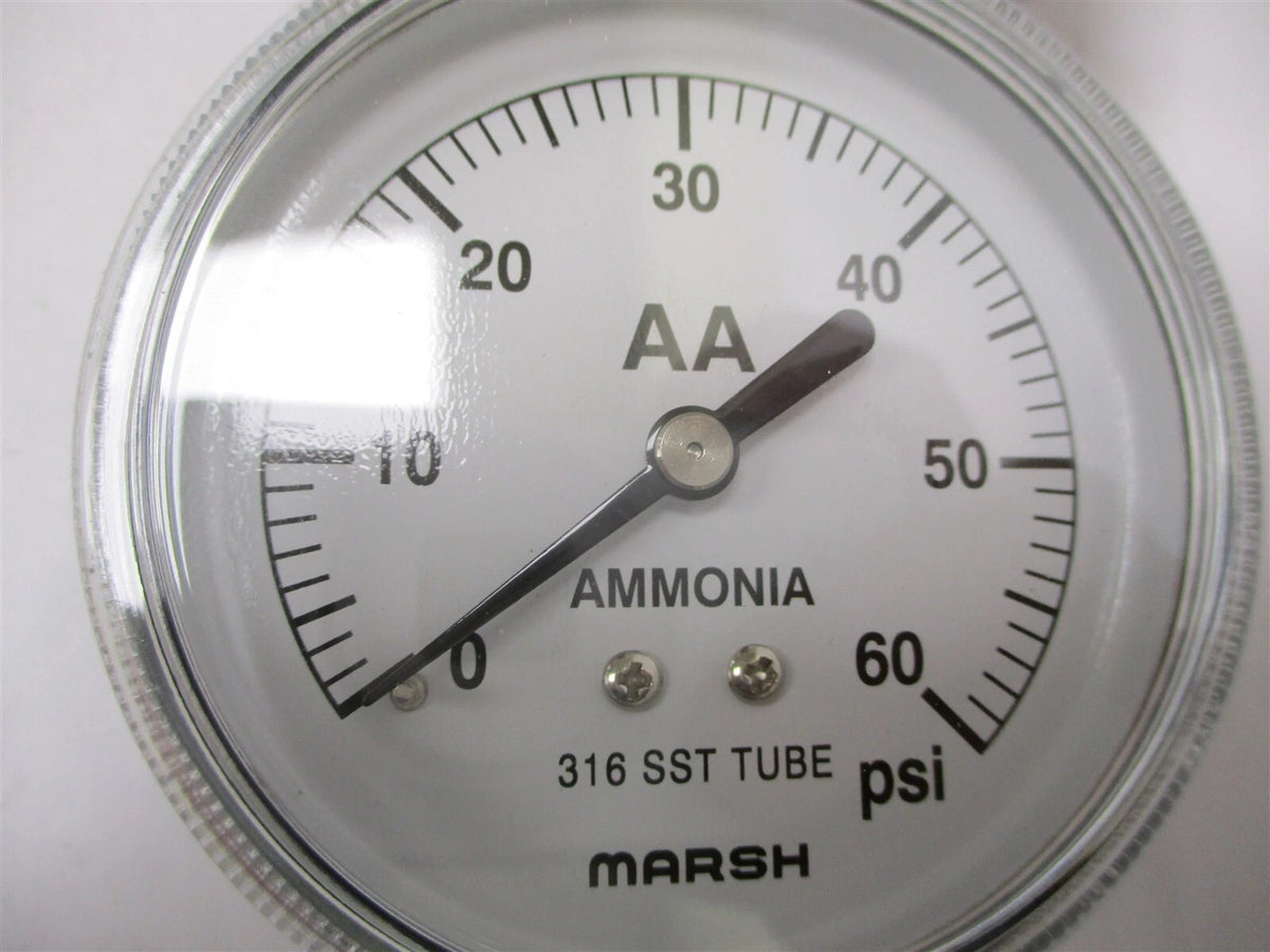 W0160 Ammonia Pressure Gauge for (2.5", 60-PSI, 1/4" NPT)