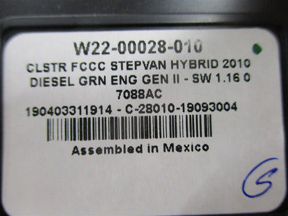 Instrument Gauge Cluster for Freightliner HEV Hybrid Stepvan (W22-00028-010)