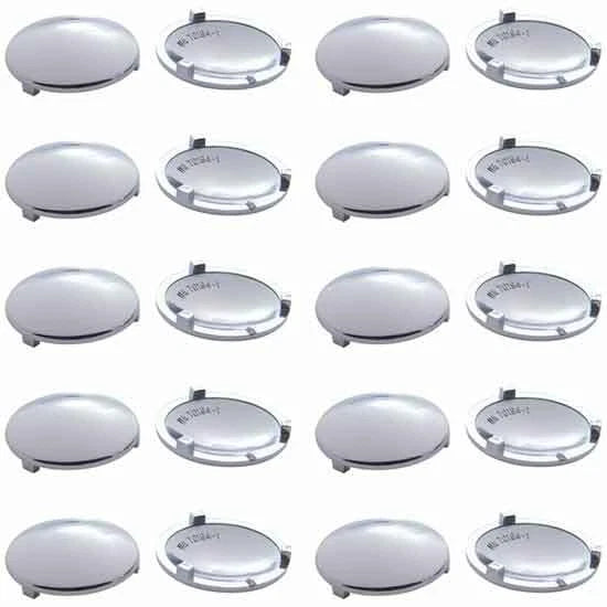Pack of 10 Chrome Plastic Button Covers for Kenworth (70194)