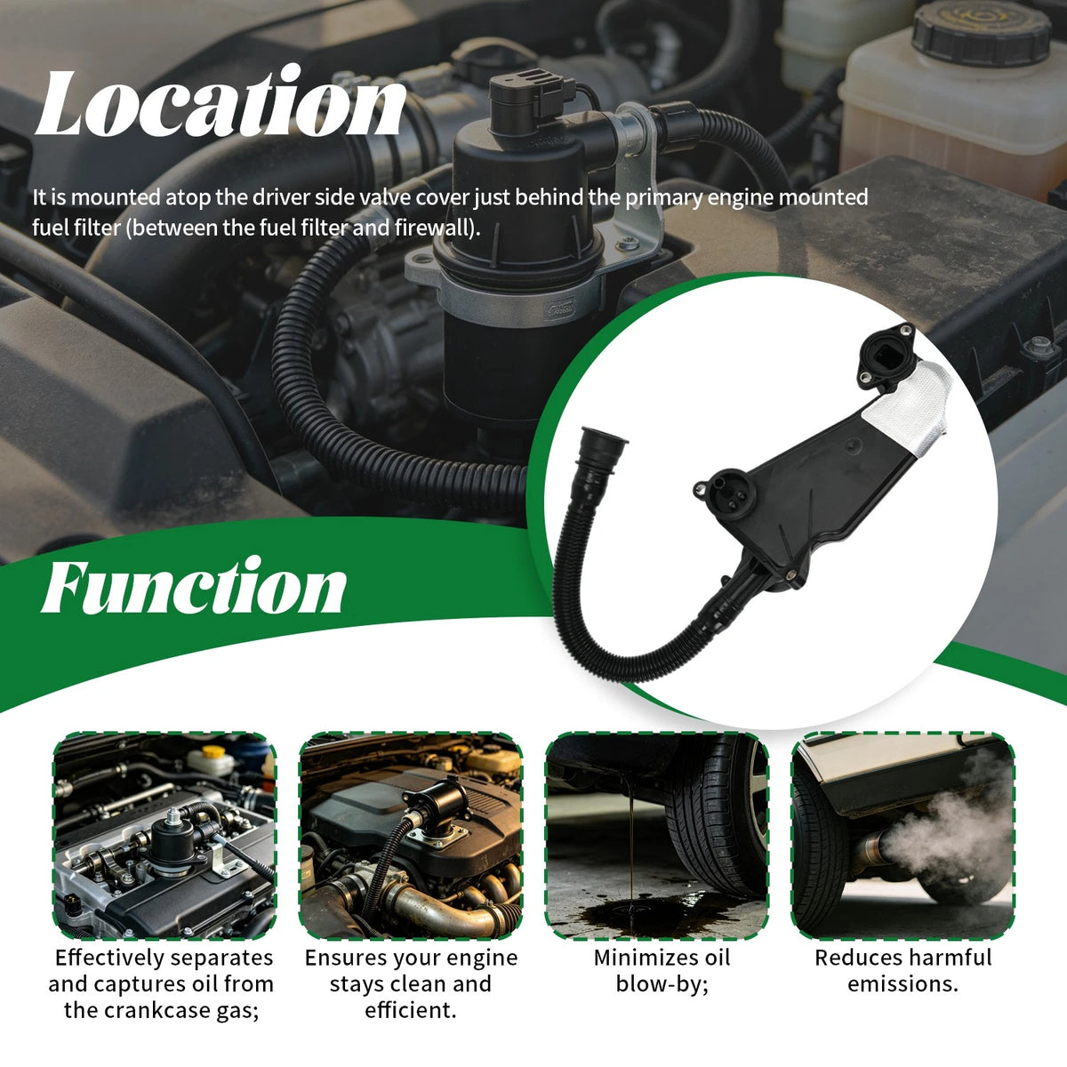 Oil Separator Assembly for Ford F-250 (2023–2024) PC3Z-6A785-A 6.7L