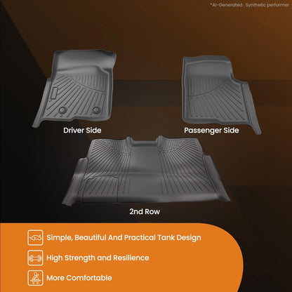 Set of 3 TPE Carpet Floor Mats Liner for Ford F-150 SuperCrew Cab (2010–2014)