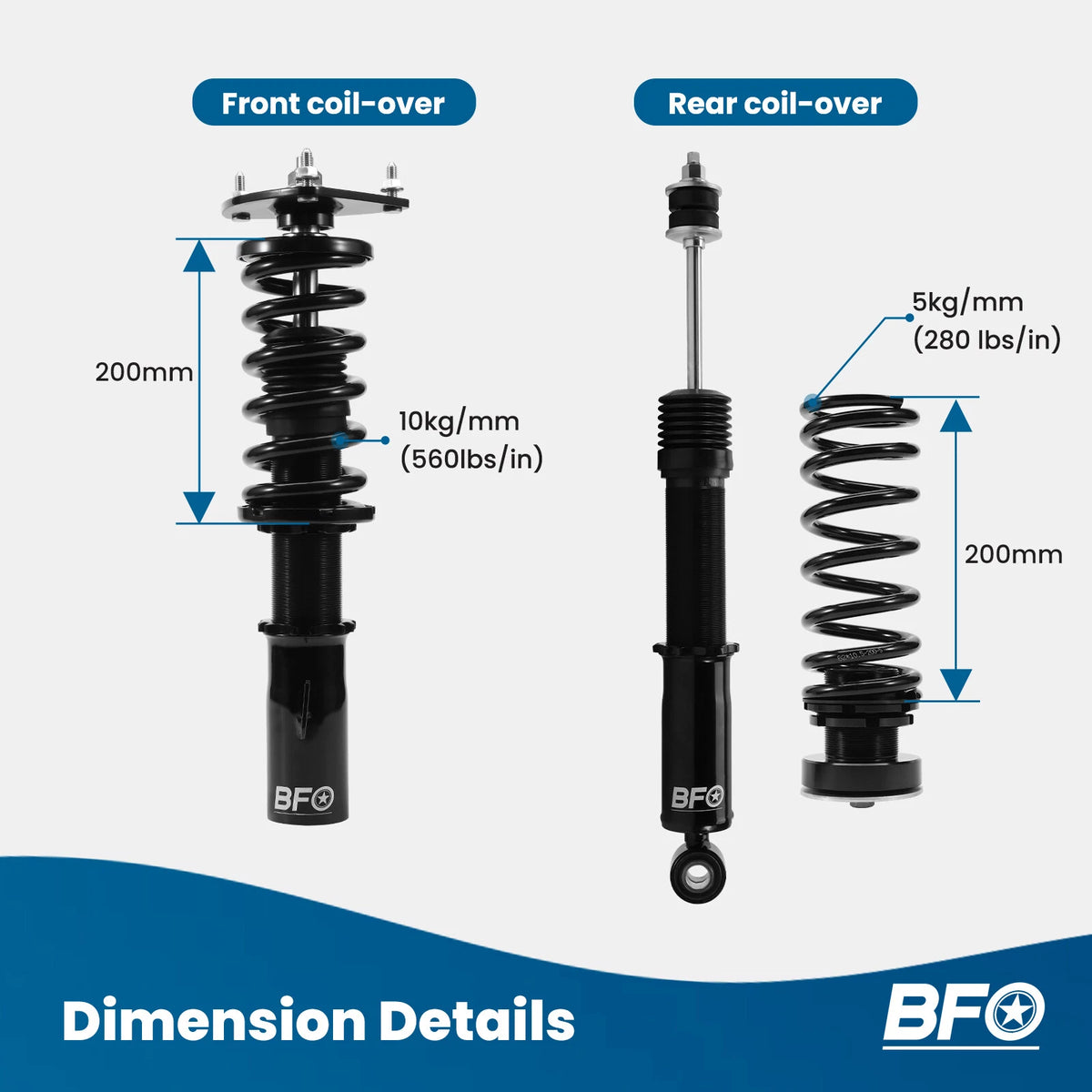 BFO Coilovers Lowering Kit for Scion xB (2004–2006) Adj. Height