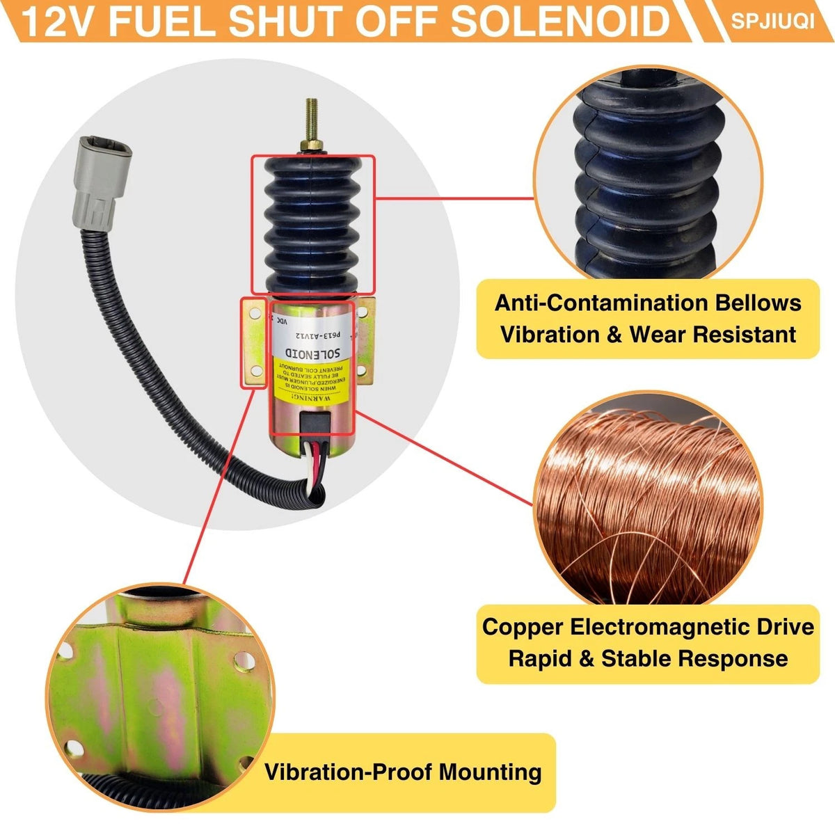 Pull Solenoid 101957 for Genie Trombetta Engine Throttle (Continuous Duty)
