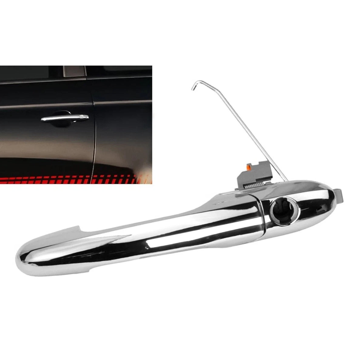 Front Exterior Chrome Door Handle for Fiat 500 (68069943AC)