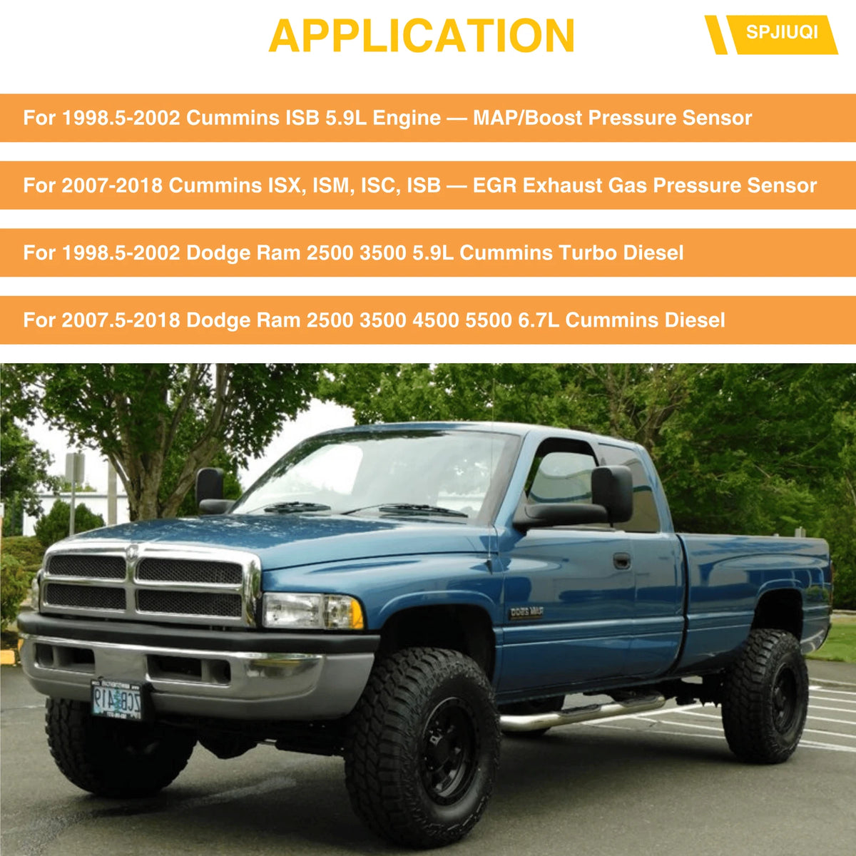 Exhaust Gas Pressure Sensor for Dodge Ram 2500 3500 6.7L (2007–2018)