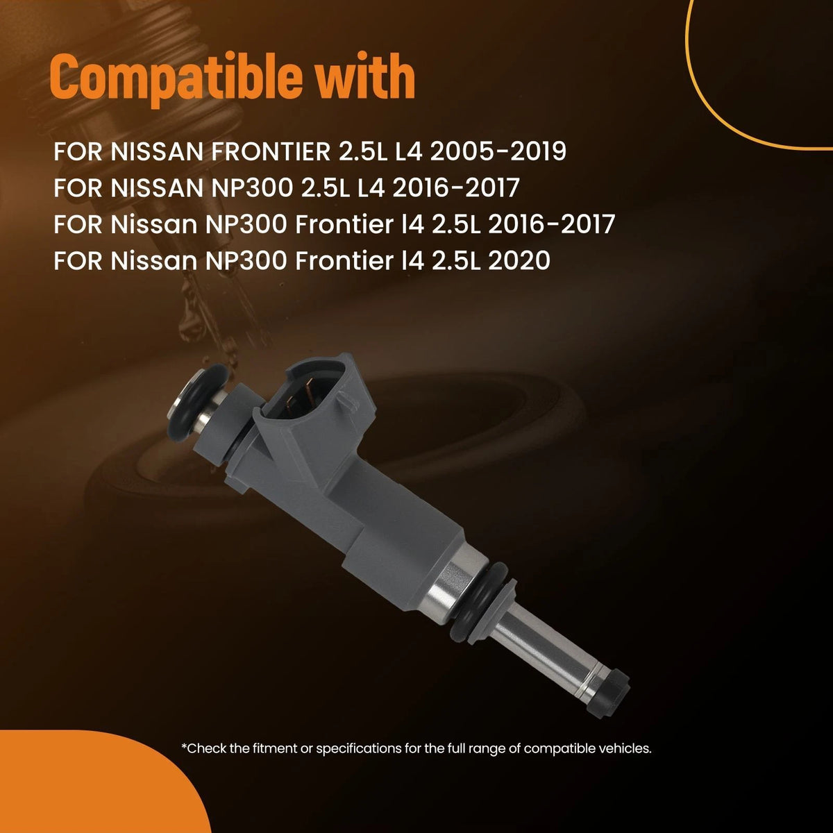 Set of 4 Fuel Injectors for Nissan Frontier 2.5L L4 QR25DE (2005–2019)
