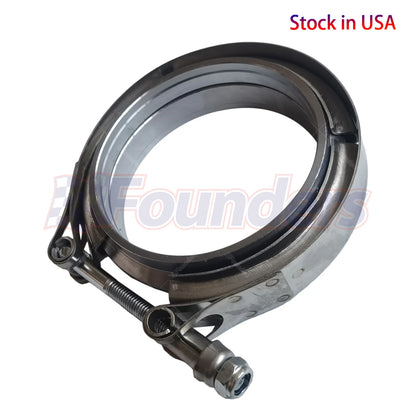 3.5" V-Band Flange & Clamp Kit for Turbo Exhaust Downpipes (304 Stainless Steel)