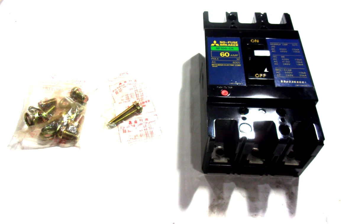 Circuit Breaker 60A 3-Pole for Kubota GV-3240SW (OEM 87581-60750, NF100-CS)